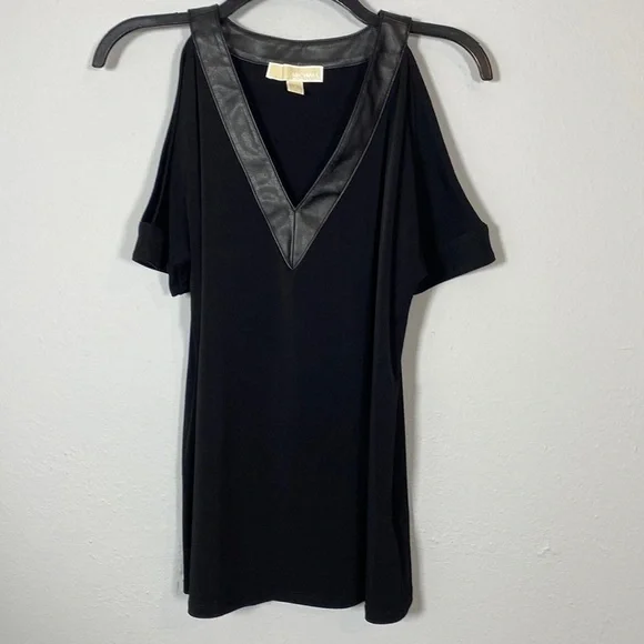 Michael Kors Cold Shoulder Black Top - Picture 2 of 9
